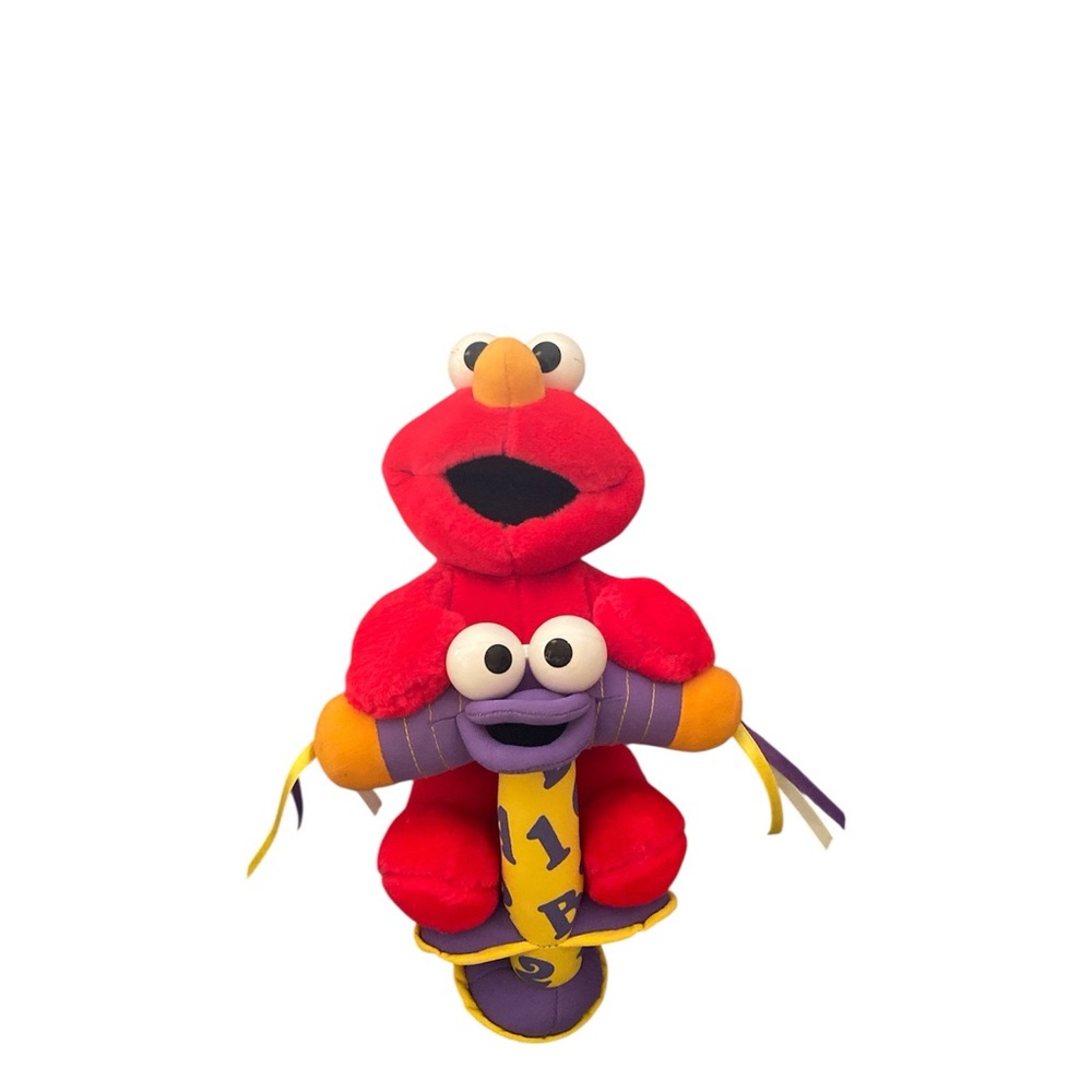 Sesame Street Elmo Plush Stuffed Jump and Learn Sounds Fisher Price 2000 WORKS